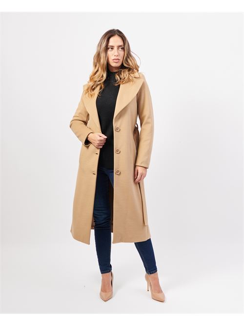 MDM long coat in cloth with belt MADEMOISELLE DU MONDE | F537-7097CAMMELLO